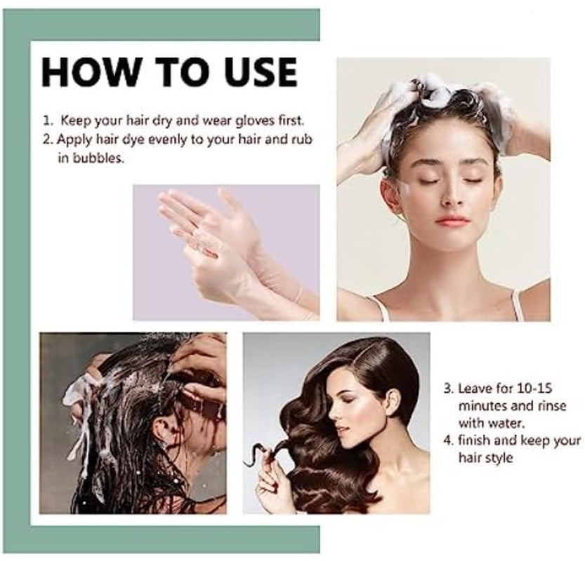 10 PCS Black Hair Shampoo Instant Hair Dye for Men Women Black Color - Simple to Use - Hair Dye Permanent - Last 30 Days - Natural Ingredients, Black Hair Dye Shampoo Great Choice for Woman&Man