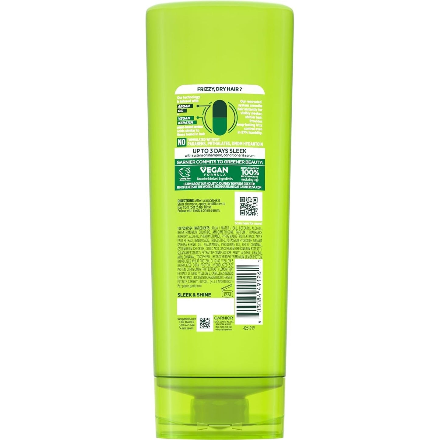Fructis Sleek & Shine Conditioner, Frizzy, Dry, Unmanageable Hair, 21 Fl. Oz.(Packaging May Vary) - WORLD TIME VISITS
