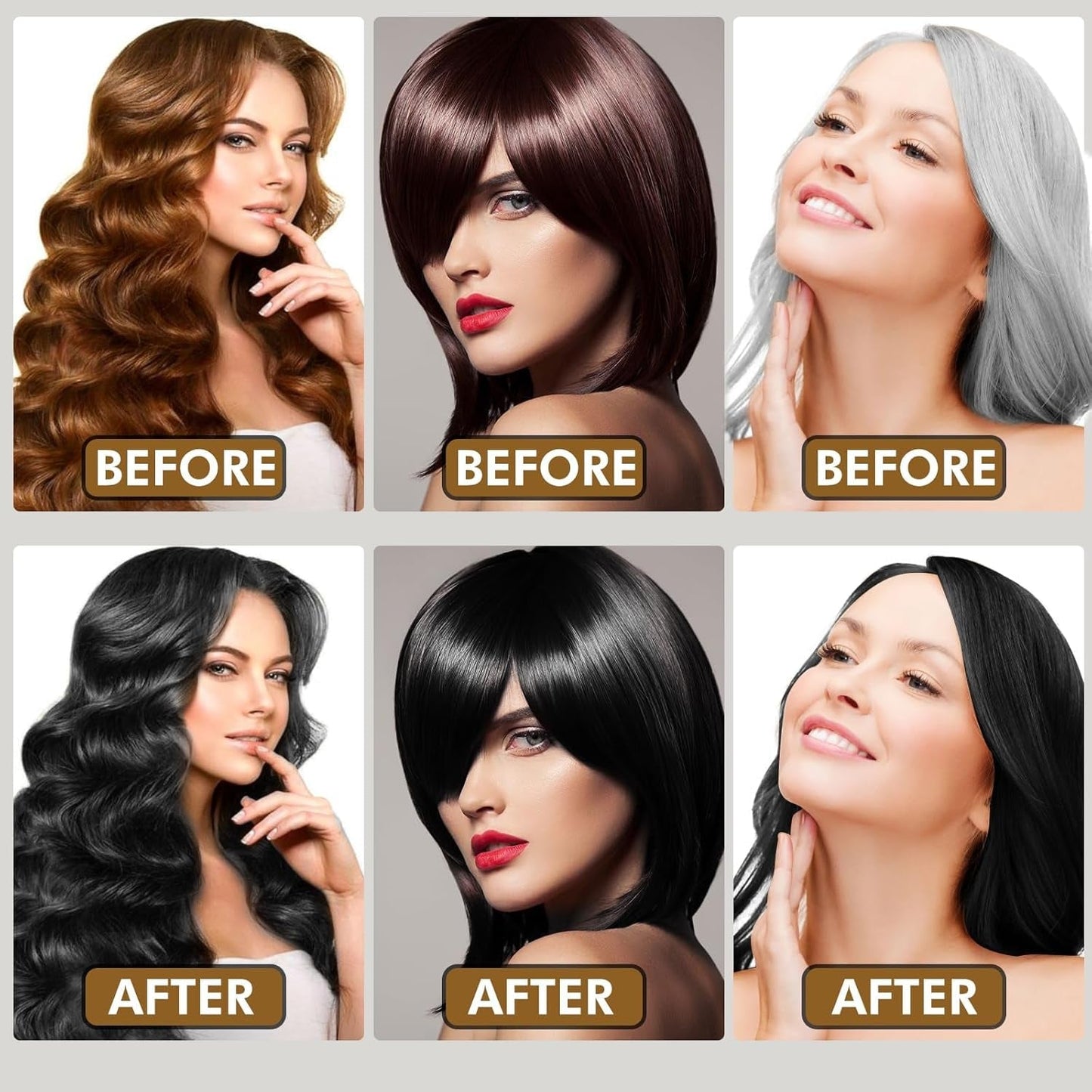 Hair Dye Shampoo for Gray Hair, 3 in 1 Herbal Dye for Women Men, Hair Color Shampoo 500Ml (Black) - WORLD TIME VISITS