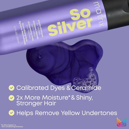 so Silver Purple Shampoo | Neutralizes Yellow Tones | Color Depositing, Brightening & Toning | for Color Treated, Blonde, Grey, White and Platinum Hair | Vegan - WORLD TIME VISITS