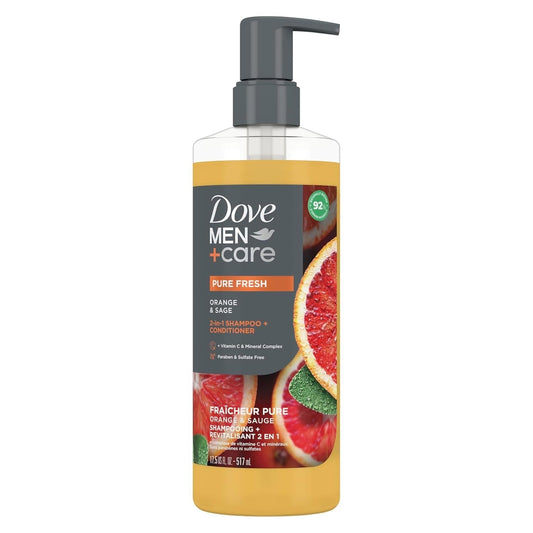 2 - In - 1 Shampoo + Conditioner Pure Fresh Orange & Sage for Strong, Healthy - Looking Hair, with Vitamin C & Mineral Complex, 17.5 Oz - WORLD TIME VISITS