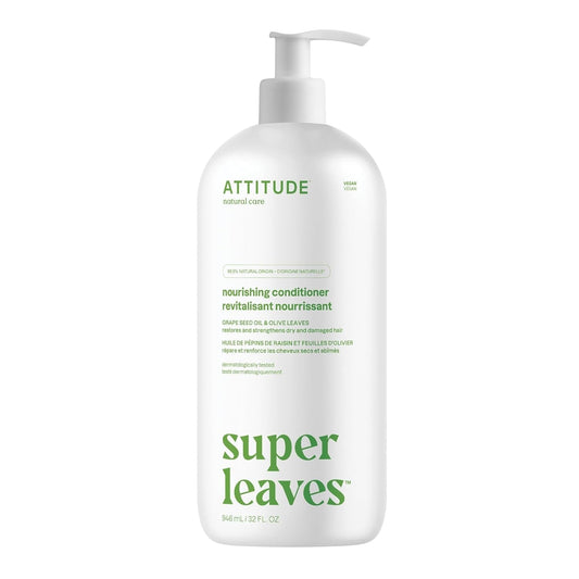 Nourishing Hair Conditioner, for Dry and Damaged Hair, Naturally Derived Ingredients, Vegan Detangler, Dermatologically Tested, Grapeseed Oil and Olive Leaves, 32 Fl Oz