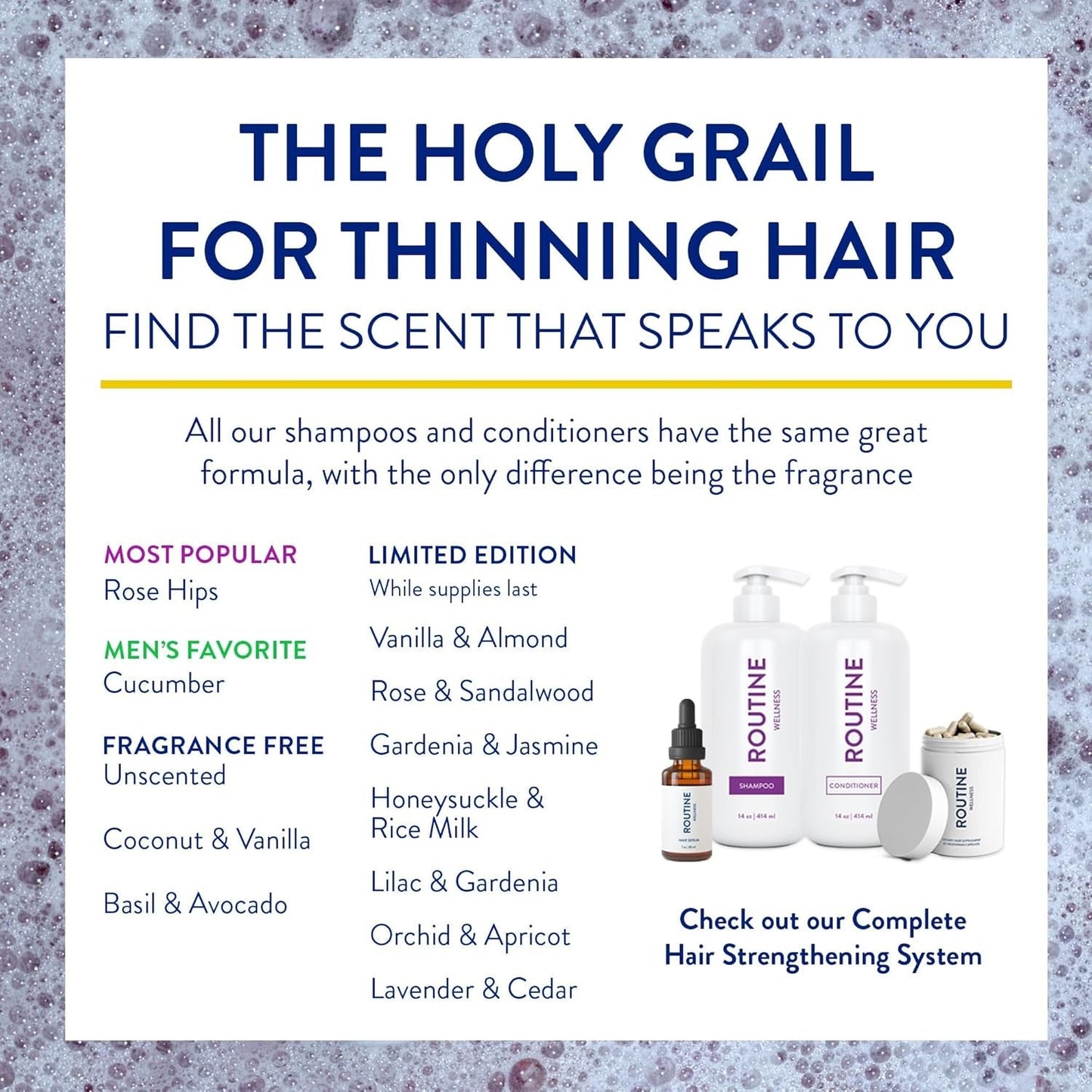 Anti-Thinning Shampoo and Conditioner Set for Thinning Hair - Biotin DHT Blocker Women & Men - Color Safe Shampoo for Hair Loss & Healthier Growth - Lilac & Gardenia (Pack of 2) - WORLD TIME VISITS