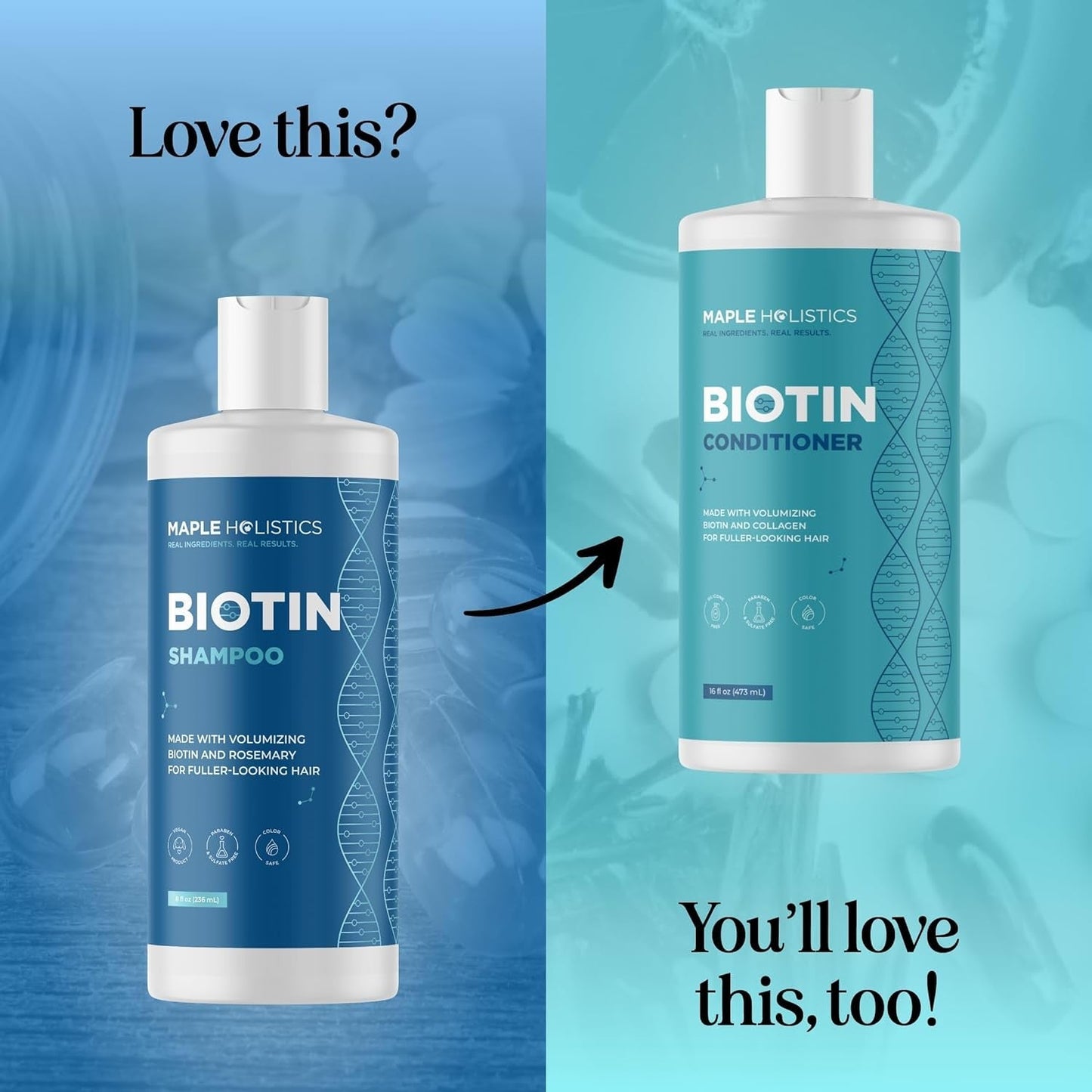 Rosemary and Biotin Shampoo for Thinning Hair - Vegan Volumizing Shampoo for Fine Hair with B Vitamins Argan Oil & Tea Tree Essential Oil - Paraben Silicone and Sulfate Free Vegan Formula (8 Fl Oz)