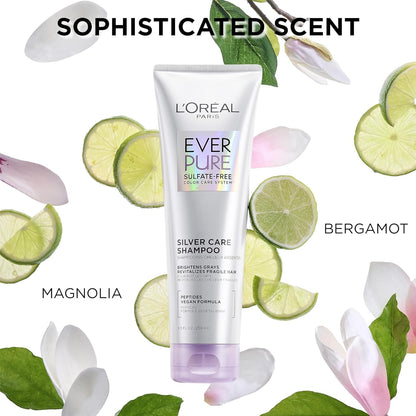 Everpure Brightening and Nourishing Shampoo for Gray Hair, Sulfate-Free Vegan Formula with Peptides, 8.5 Fl Oz - WORLD TIME VISITS