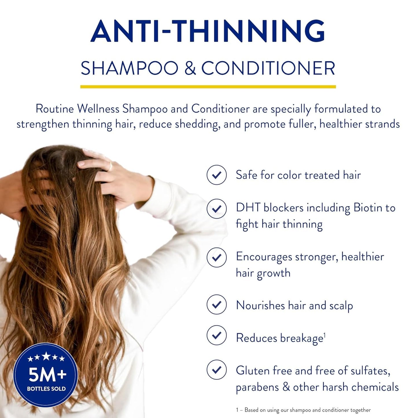 Anti-Thinning Shampoo and Conditioner Set for Thinning Hair - Biotin DHT Blocker Women & Men - Color Safe Shampoo for Hair Loss & Healthier Growth - Lilac & Gardenia (Pack of 2) - WORLD TIME VISITS
