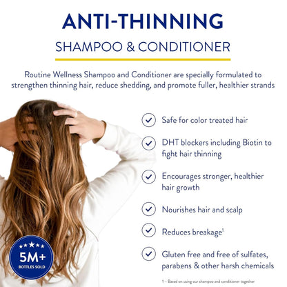 Anti-Thinning Shampoo and Conditioner Set for Thinning Hair - Biotin DHT Blocker Women & Men - Color Safe Shampoo for Hair Loss & Healthier Growth - Lilac & Gardenia (Pack of 2) - WORLD TIME VISITS