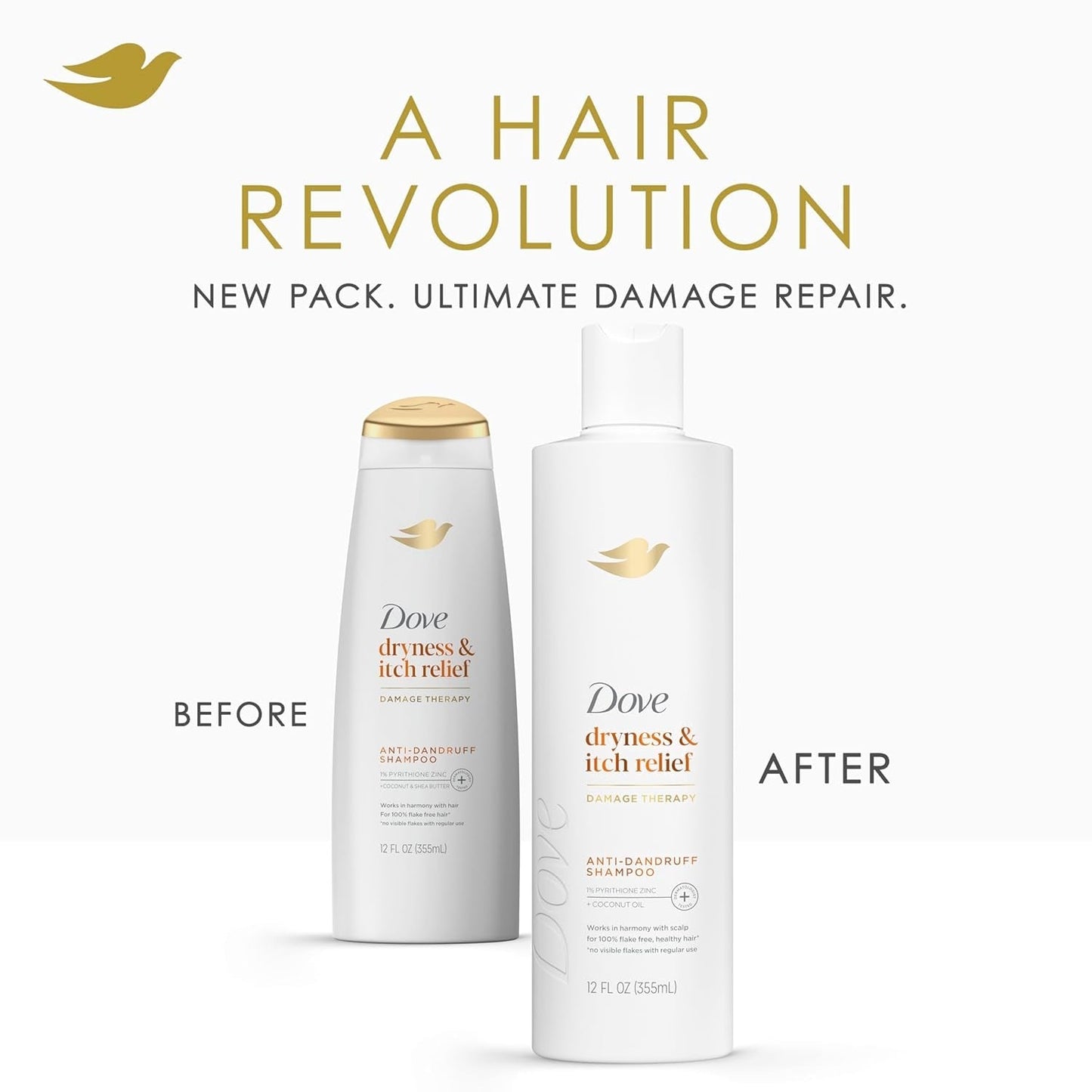 Damage Therapy Derma Shampoo Dryness + Itch for Flaky Scalp with Pyrithione Zinc and Coconut Oil 12 Fl Oz