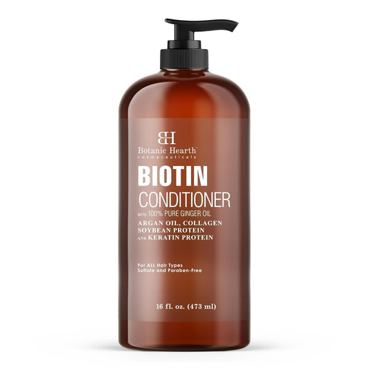 Biotin Conditioner with Ginger Oil & Keratin | for Hair Growth |With Turmeric Extract, Argan Oil, Tea Tree Oil & Vitamin E | Sulphate & Paraben Free | 16 Fl Oz - WORLD TIME VISITS