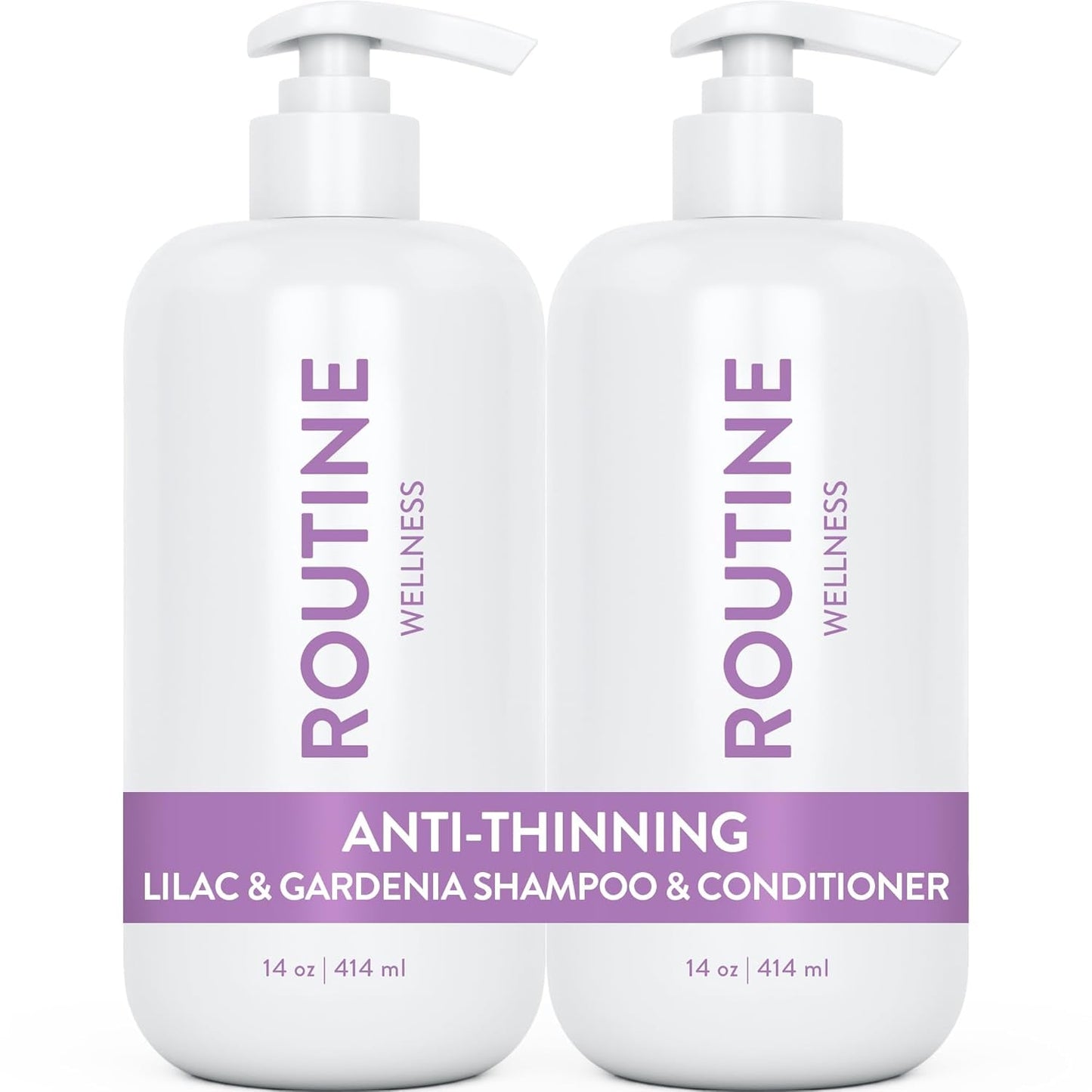 Anti-Thinning Shampoo and Conditioner Set for Thinning Hair - Biotin DHT Blocker Women & Men - Color Safe Shampoo for Hair Loss & Healthier Growth - Lilac & Gardenia (Pack of 2) - WORLD TIME VISITS