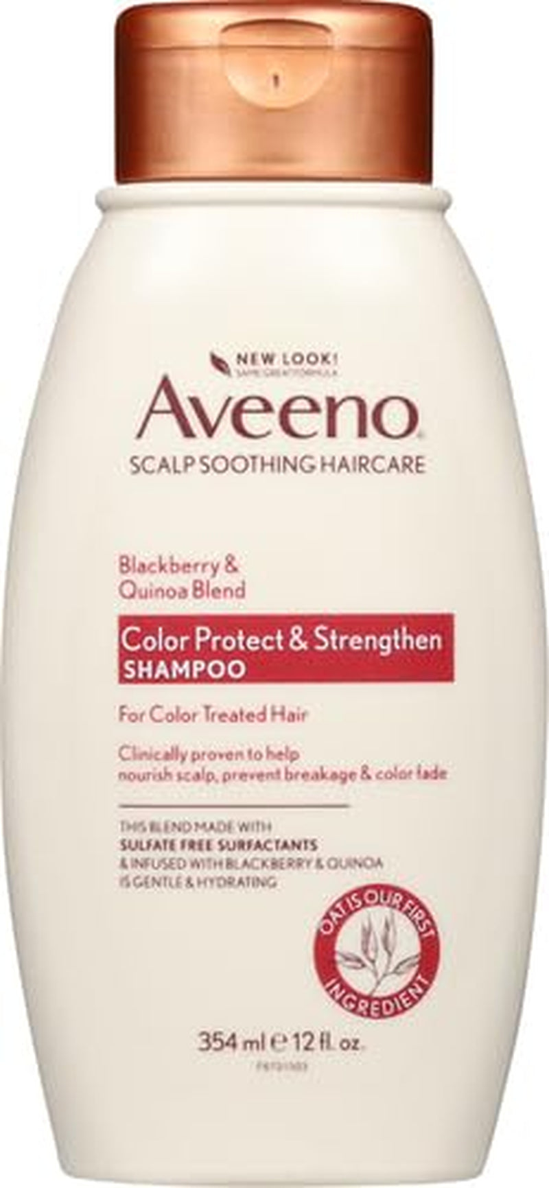 Aveeno Blackberry Quinoa Protein Blend Sulfate-Free Shampoo for Color-Treated Hair Protection, Daily Strengthening & Moisturizing Shampoo, Paraben & Dye-Free, 12 Fl Oz (Packaging May Vary) - WORLD TIME VISITS