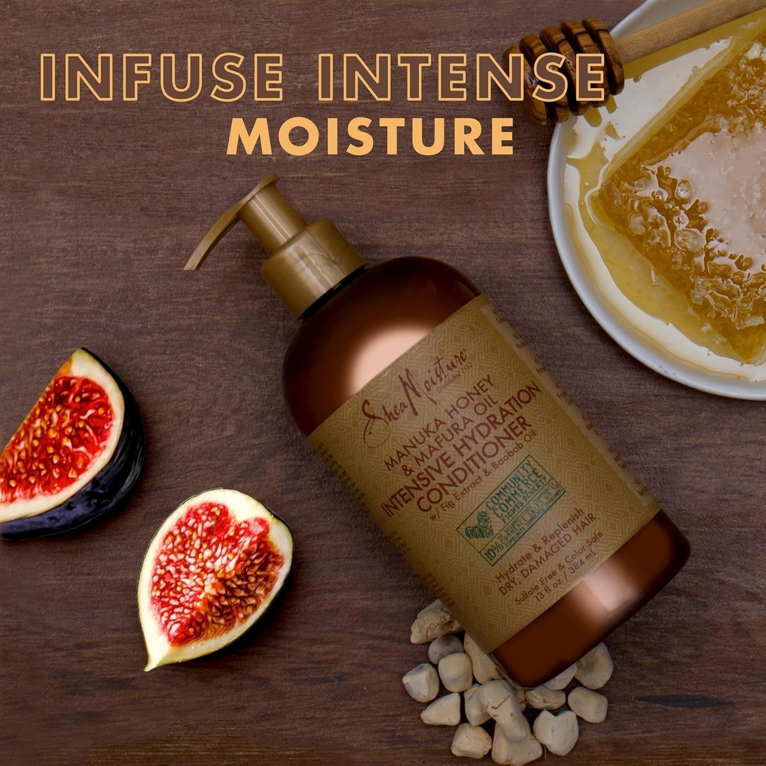 Conditioner Intensive Hydration for Dry, Damaged Hair Manuka Honey and Mafura Oil to Nourish and Soften Hair 13 Oz - WORLD TIME VISITS