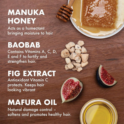 Conditioner Intensive Hydration for Dry, Damaged Hair Manuka Honey and Mafura Oil to Nourish and Soften Hair 13 Oz - WORLD TIME VISITS