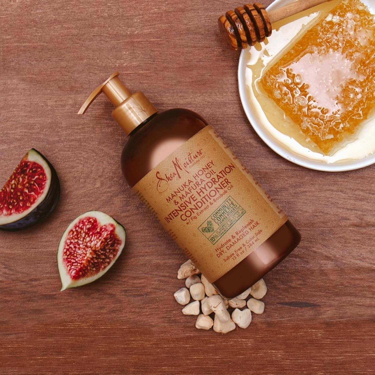 Conditioner Intensive Hydration for Dry, Damaged Hair Manuka Honey and Mafura Oil to Nourish and Soften Hair 13 Oz - WORLD TIME VISITS