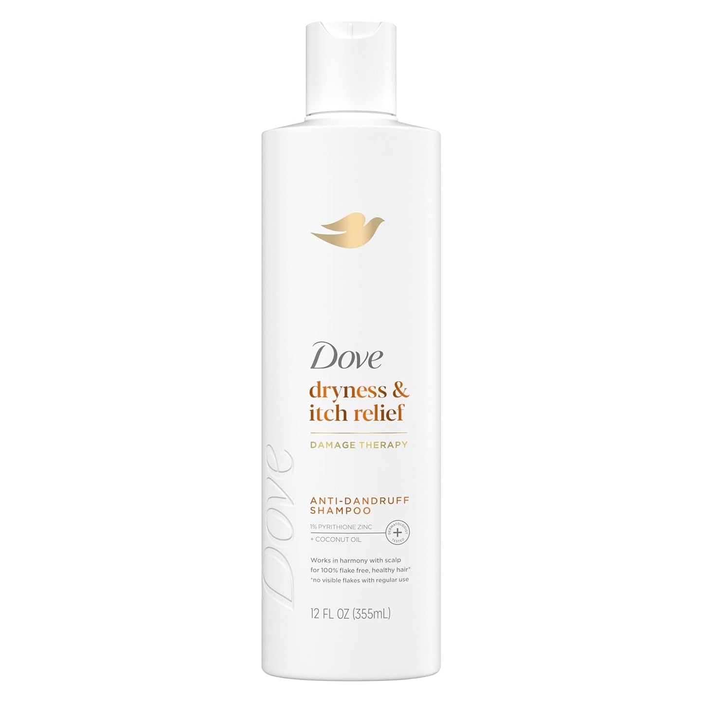 Damage Therapy Derma Shampoo Dryness + Itch for Flaky Scalp with Pyrithione Zinc and Coconut Oil 12 Fl Oz