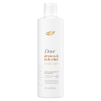 Damage Therapy Derma Shampoo Dryness + Itch for Flaky Scalp with Pyrithione Zinc and Coconut Oil 12 Fl Oz