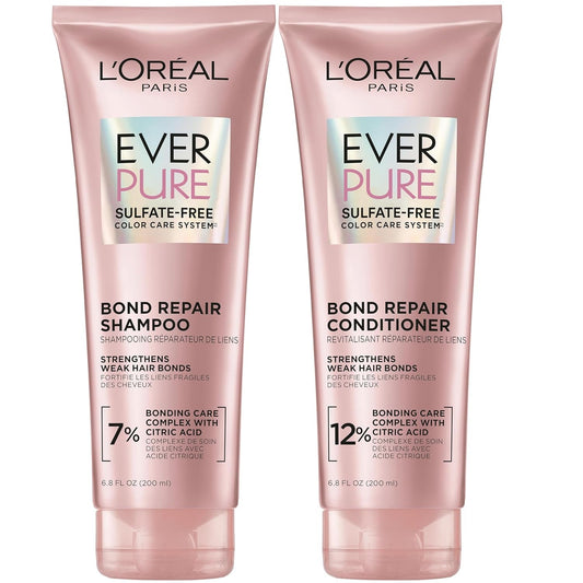 Everpure Sulfate-Free Vegan Hair Care Kit - Shampoo and Conditioner to Strengthen and Repair Hair Bonds (Packaging May Vary)