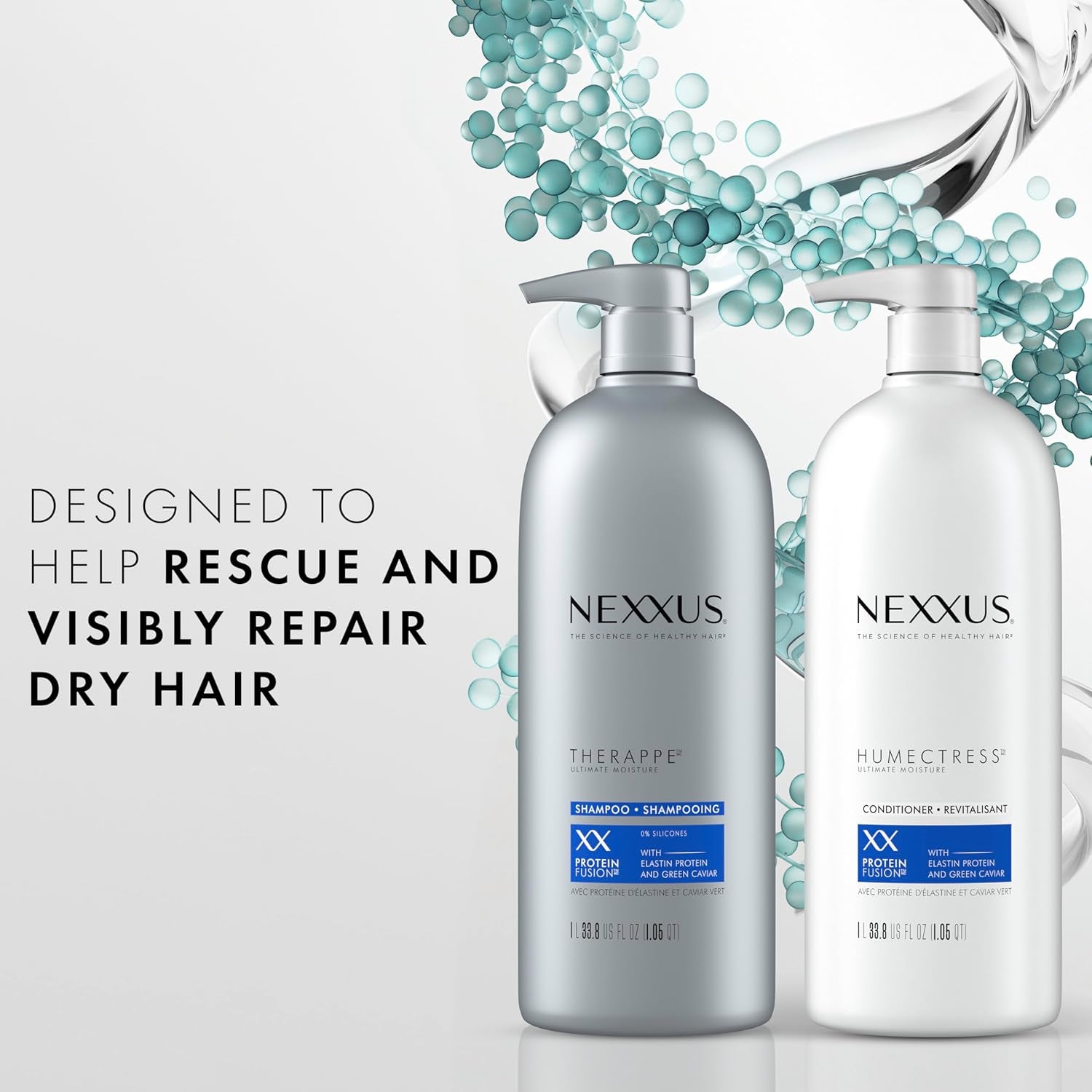 Shampoo and Conditioner Therappe Humectress 2 Count for Dry Hair Silicone-Free, Moisturizing Caviar Complex and Elastin Protein 33.8 Oz - WORLD TIME VISITS