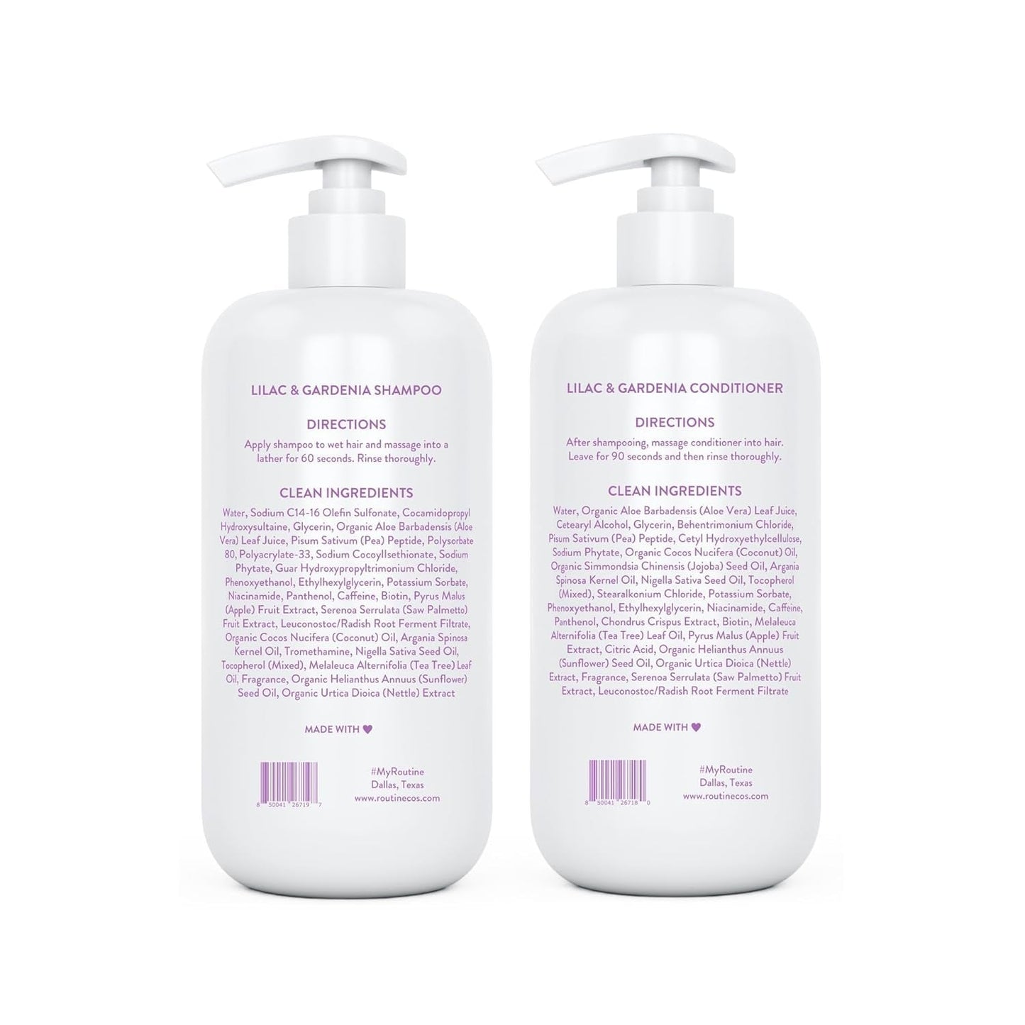 Anti-Thinning Shampoo and Conditioner Set for Thinning Hair - Biotin DHT Blocker Women & Men - Color Safe Shampoo for Hair Loss & Healthier Growth - Lilac & Gardenia (Pack of 2) - WORLD TIME VISITS