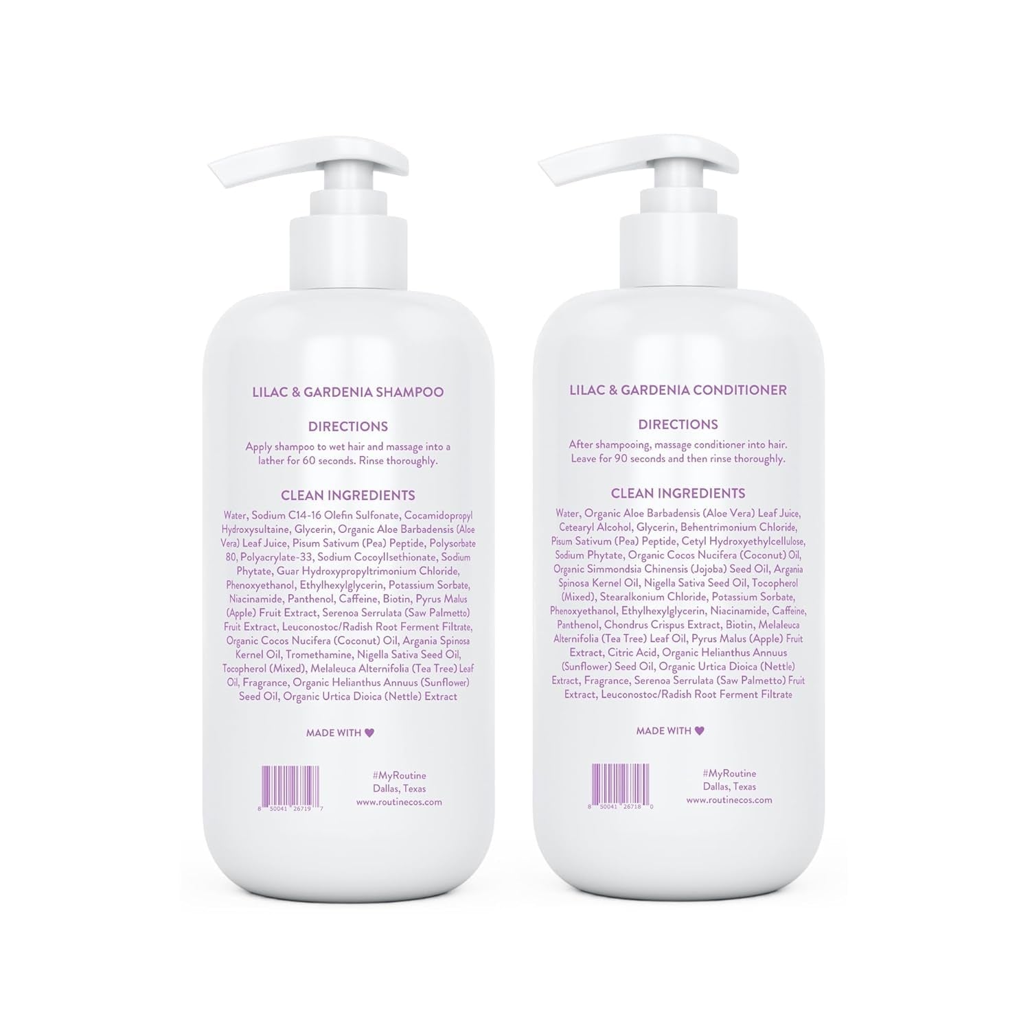 Anti-Thinning Shampoo and Conditioner Set for Thinning Hair - Biotin DHT Blocker Women & Men - Color Safe Shampoo for Hair Loss & Healthier Growth - Lilac & Gardenia (Pack of 2) - WORLD TIME VISITS
