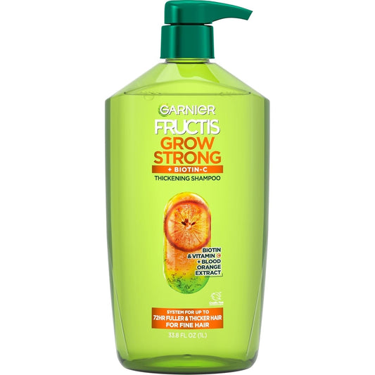 Fructis Grow Strong Thickening Shampoo for Fine Hair, Biotin - C, 33.8 Fl Oz, 1 Count (Packaging May Vary) - WORLD TIME VISITS