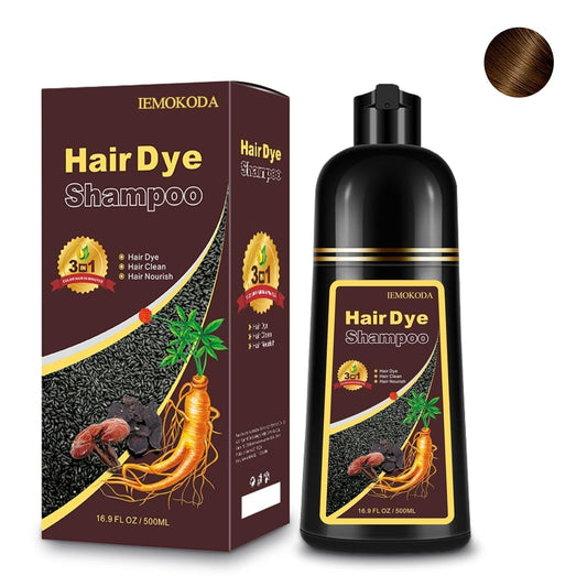 Hair Dye Shampoo 3 - In - 1 Champu Para Canas Mujer, Instant Coffee Herbal Hair Color Treated Shampoo, Natural Brown Long Lasting Easy to Use, for Women Men, 500Ml - WORLD TIME VISITS