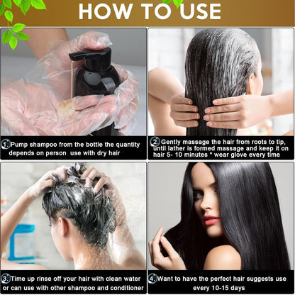 Hair Dye Shampoo for Gray Hair, 3 in 1 Herbal Dye for Women Men, Hair Color Shampoo 500Ml (Black) - WORLD TIME VISITS