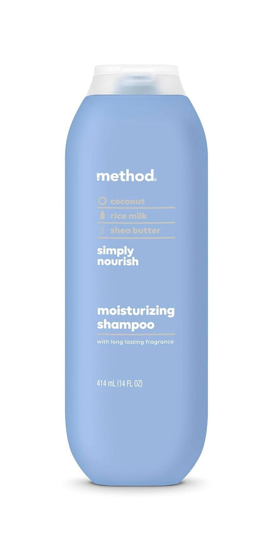 Moisturizing Shampoo, Simply Nourish with Shea Butter, Coconut, and Rice Milk Scent Notes, Paraben and Sulfate Free, 14 Oz (Pack of 1) - WORLD TIME VISITS