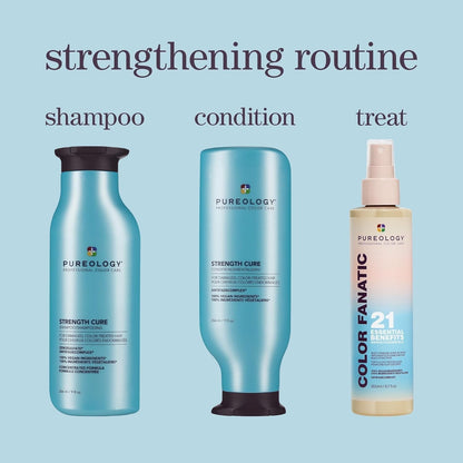 Pureology Strength Cure Conditioner - Sulfate - Free Damage Repair & Strengthening Conditioner, Softens, Prevents Breakage, for Damaged Hair & Color Treated Hair, Vegan - WORLD TIME VISITS