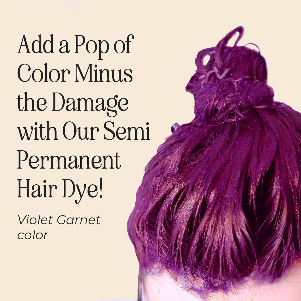 Semi Permanent Hair Color | Color Depositing Conditioner | Garnet Violet Hair Dye | No Bleach & No Peroxide Temporary Tint for Women & Men | Vegan, Ammonia Free, & Sulfate Free | Ready to Use, 6Oz - WORLD TIME VISITS