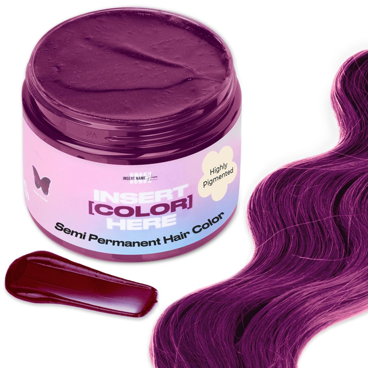 Semi Permanent Hair Color | Color Depositing Conditioner | Garnet Violet Hair Dye | No Bleach & No Peroxide Temporary Tint for Women & Men | Vegan, Ammonia Free, & Sulfate Free | Ready to Use, 6Oz - WORLD TIME VISITS