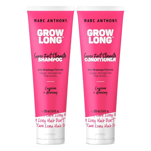 Shampoo and Conditioner Set, Grow Long Biotin - Anti - Frizz Deep Conditioner for Split Ends & Breakage - Vitamin E, Caffeine & Ginseng for Curly, Dry & Damaged Hair - WORLD TIME VISITS