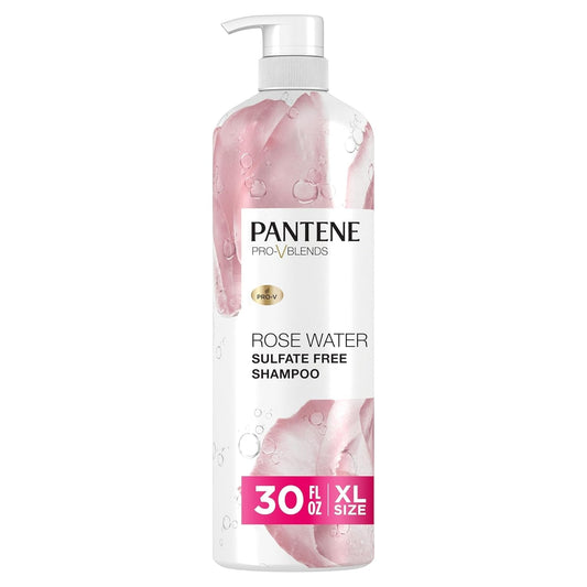 Sulfate Free Rose Water Shampoo, Soothes, Replenishes Hydration, Safe for Color Treated Hair, Nutrient Infused with Vitamin B5 and Antioxidants, Pro - V Blends, 30.0 Oz - WORLD TIME VISITS
