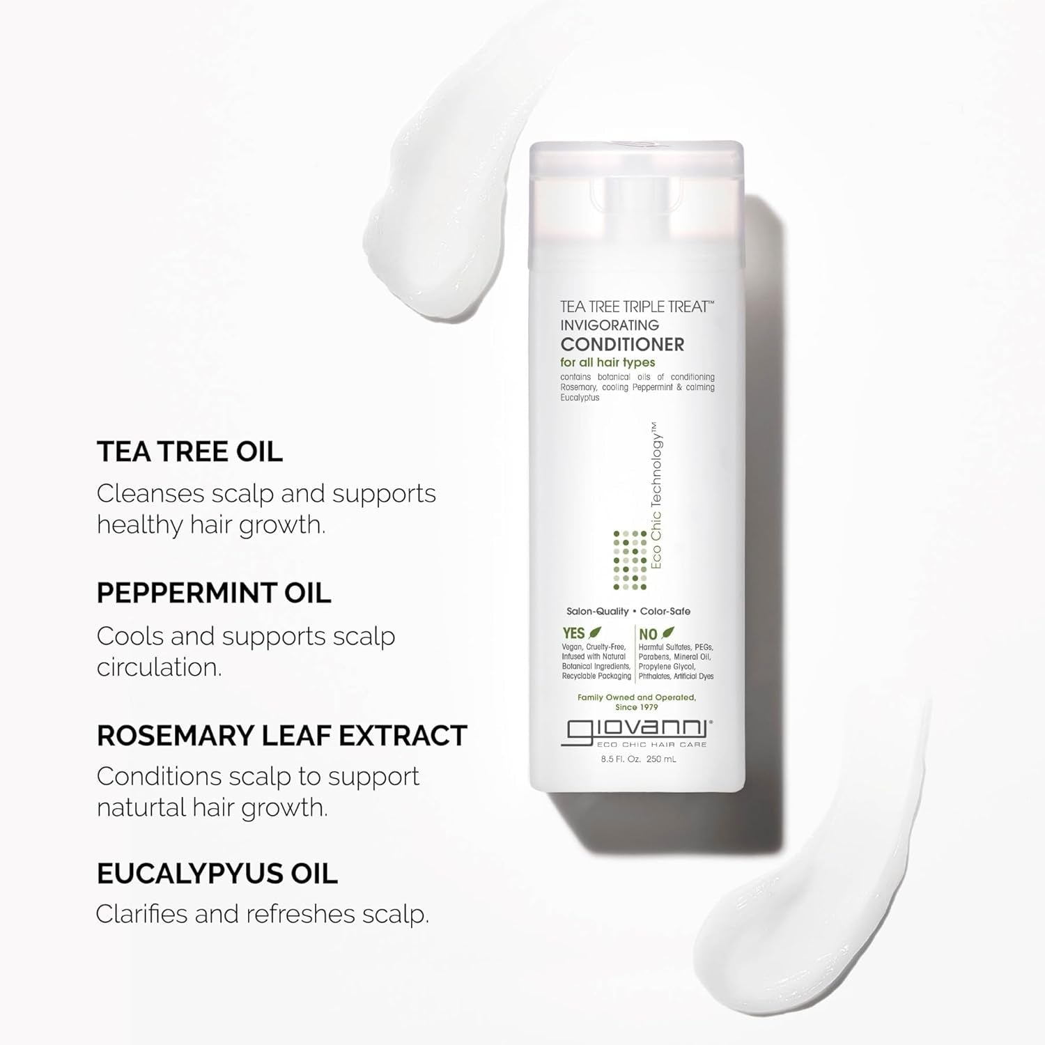 Tea Tree Triple Treat Invigorating Conditioner - Cooling Peppermint, Eucalyptus, Rosemary, Helps Dry Flaking Scalp, Paraben Free, Helps to Moisturize, Smooth & Detangle - 24 Oz (1 Pack) - WORLD TIME VISITS
