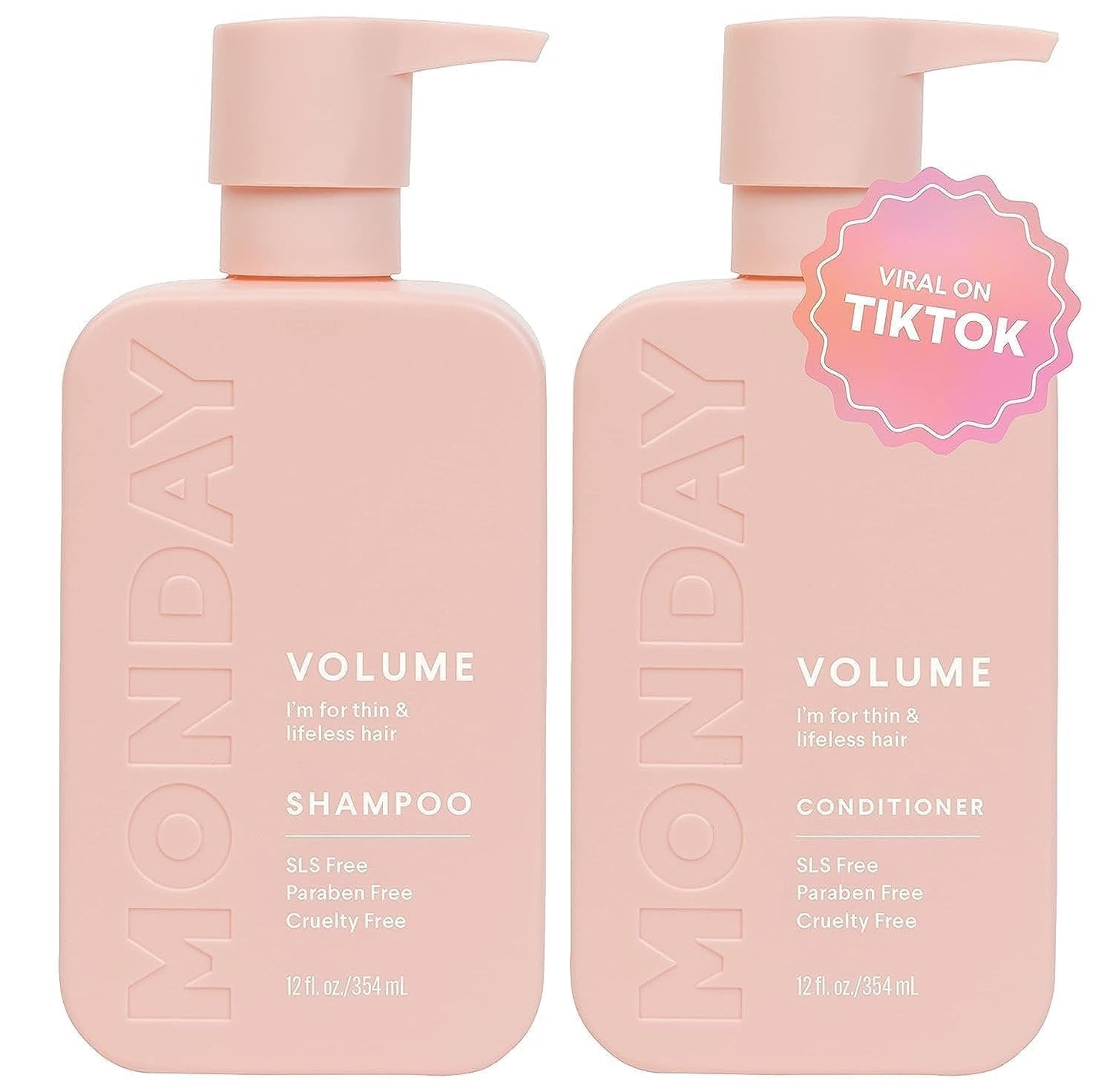 Volume Shampoo + Conditioner Set (2 Pack) 12Oz Each for Thin, Fine, and Oily Hair, Made from Coconut Oil, Ginger Extract, & Vitamin E, 100% Recyclable Bottles - WORLD TIME VISITS