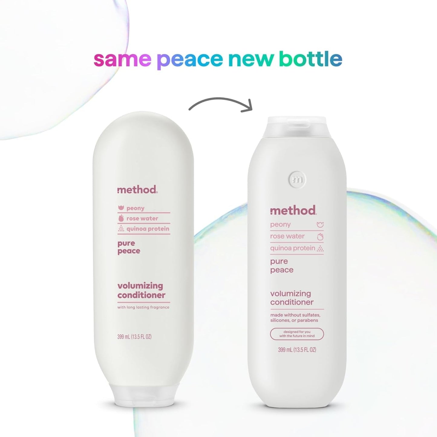 Volumizing Conditioner, Pure Peace with Rose, Peony, and Pink Sea Salt Scent Notes, Paraben and Sulfate Free, 13.5 Oz (Pack of 1) - WORLD TIME VISITS
