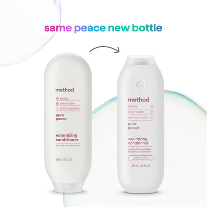 Volumizing Conditioner, Pure Peace with Rose, Peony, and Pink Sea Salt Scent Notes, Paraben and Sulfate Free, 13.5 Oz (Pack of 1) - WORLD TIME VISITS