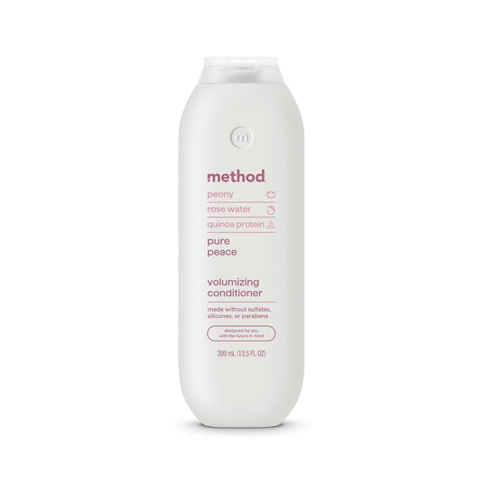 Volumizing Conditioner, Pure Peace with Rose, Peony, and Pink Sea Salt Scent Notes, Paraben and Sulfate Free, 13.5 Oz (Pack of 1) - WORLD TIME VISITS
